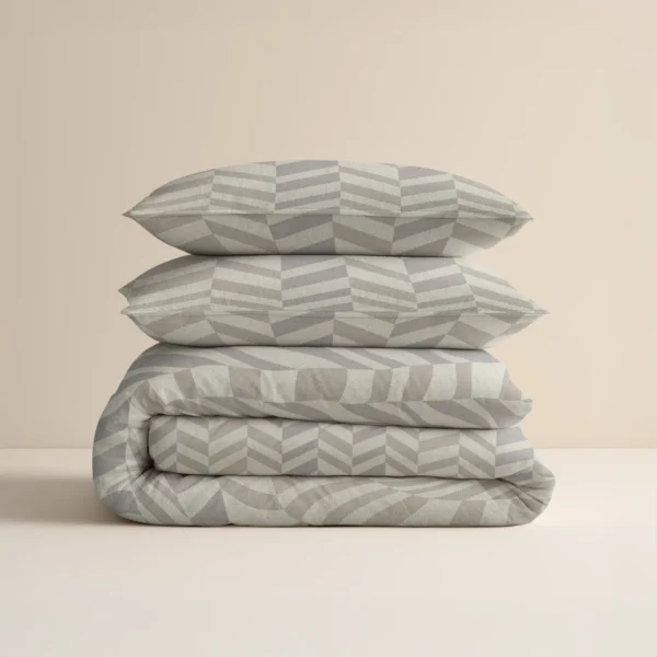 Dekbedovertrek Chevron Beige/Zand