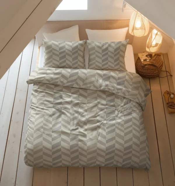 Dekbedovertrek Chevron Beige/Zand