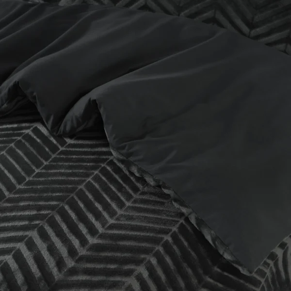 Dekbedovertrek Chevron Teddy Antraciet