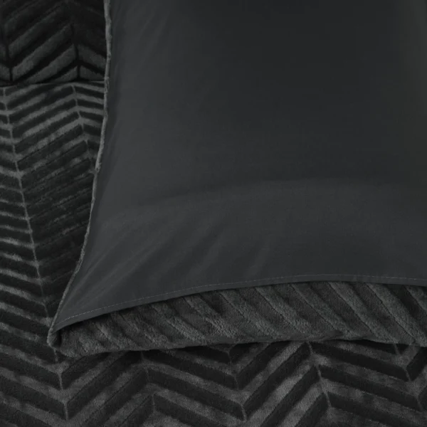 Dekbedovertrek Chevron Teddy Antraciet