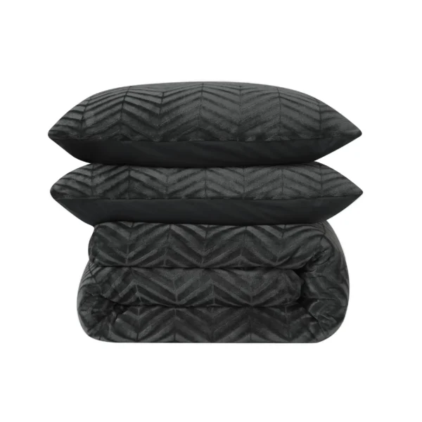 Dekbedovertrek Chevron Teddy Antraciet
