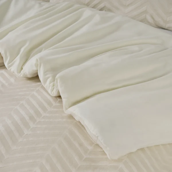 Dekbedovertrek Chevron Teddy Créme