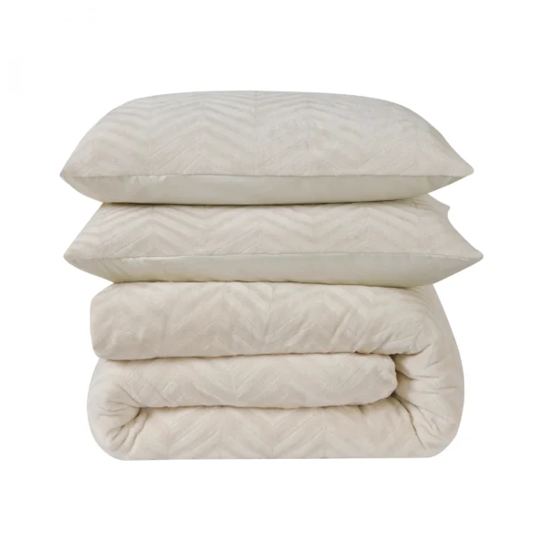 Dekbedovertrek Chevron Teddy Créme