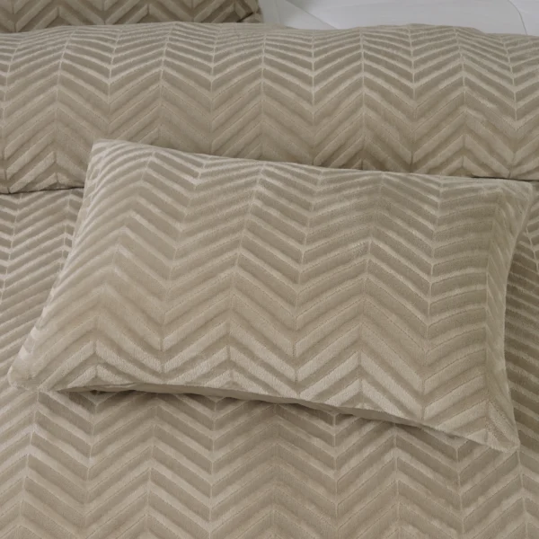 Dekbedovertrek Chevron Teddy Taupe