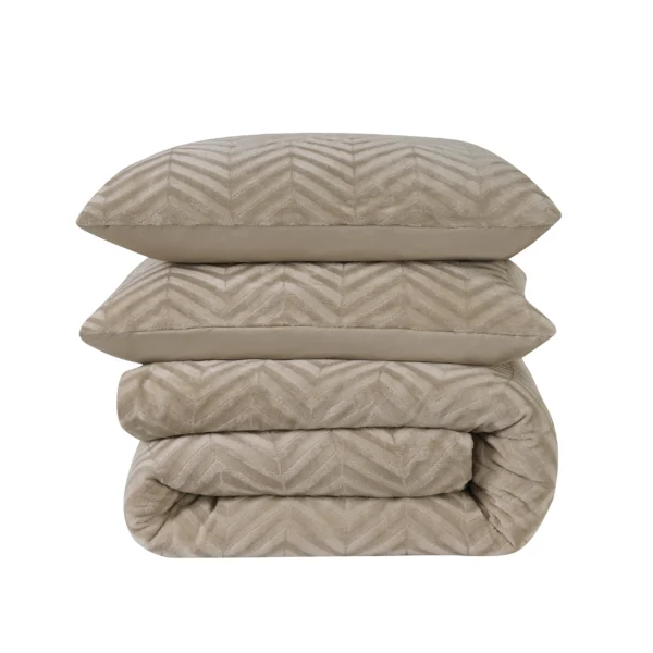 Dekbedovertrek Chevron Teddy Taupe