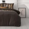 Dekbedovertrek Chocolate Feathers Bruin