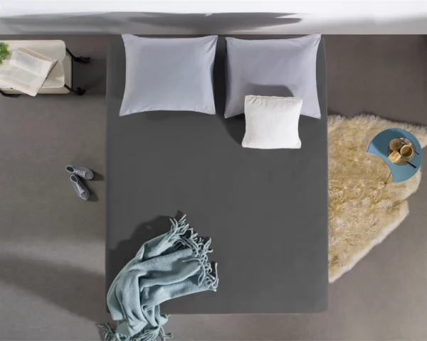 Hoeslaken Enkel Jersey Antraciet