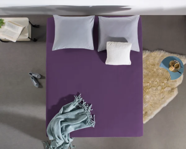 Hoeslaken Enkel Jersey Paars