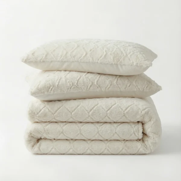 Dekbedovertrek Faux Fur Syon Crème