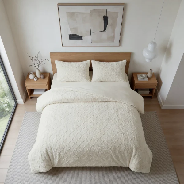 Dekbedovertrek Faux Fur Syon Crème