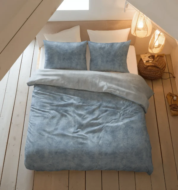 Dekbedovertrek Flanel Washed Cotton Blauw