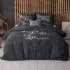 Dekbedovertrek Live, laugh and love Antraciet