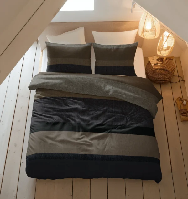 Dekbedovertrek Ravon Taupe/Antraciet