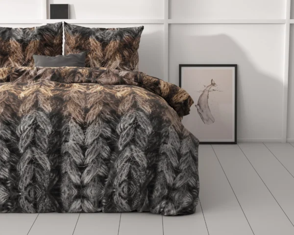 Dekbedovertrek Trendy knits Bruin