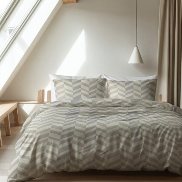 Dekbedovertrek Chevron Beige/Zand