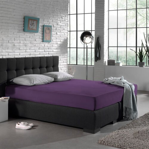 Hoeslaken Enkel Jersey Paars