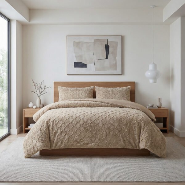 Dekbedovertrek Faux Fur Syon Taupe