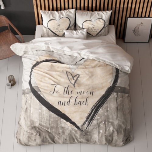 Dekbedovertrek Love To The Moon And Back 2 Grijs