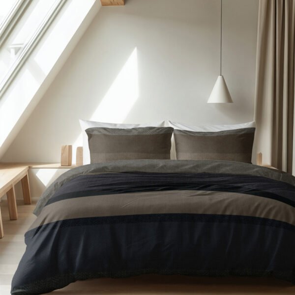 Dekbedovertrek Ravon Taupe/Antraciet