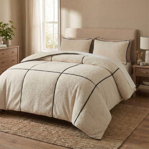 Dekbedovertrek Teddy Trim Beige