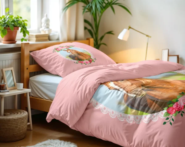 Dekbedovertrek Cute Horse Roze