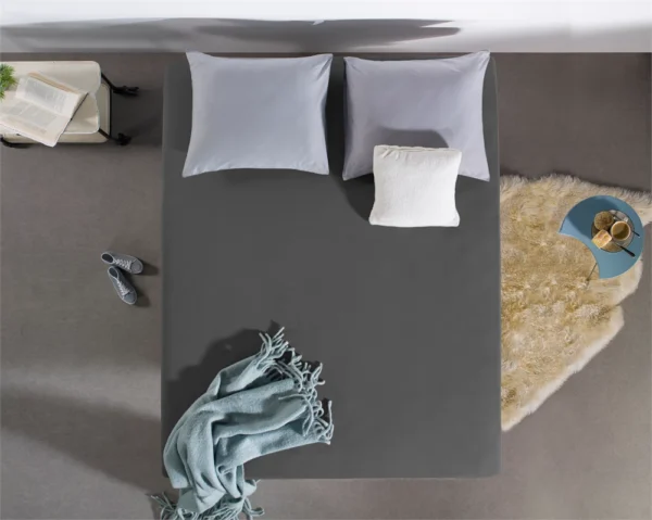 Hoeslaken Dubbel Jersey Antraciet