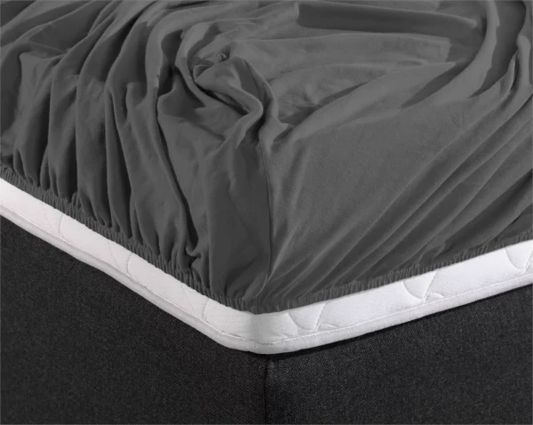 Hoeslaken Dubbel Jersey Antraciet