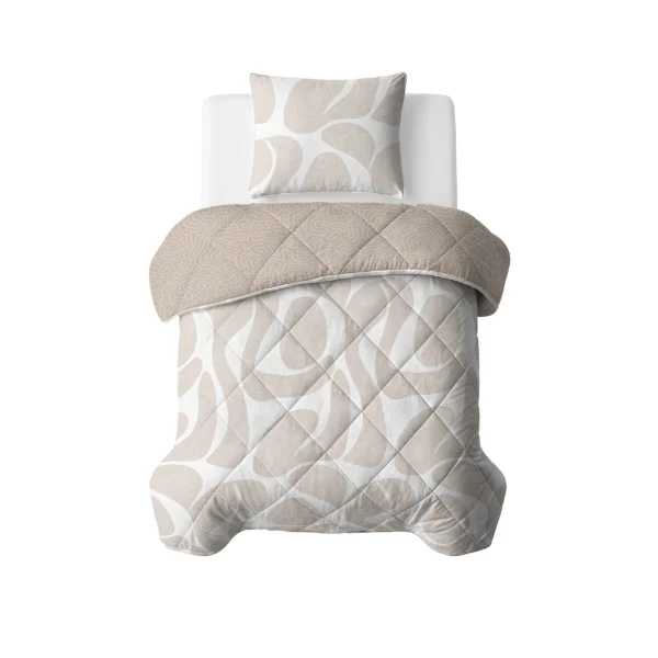 Lazy-Dekbed Drifty Zand/Grijs Met Kussenslopen