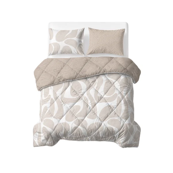 Lazy-Dekbed Drifty Zand/Grijs Met Kussenslopen