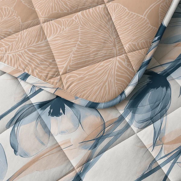 Lazy-Dekbed Glass Flower Blauw Met Kussenslopen