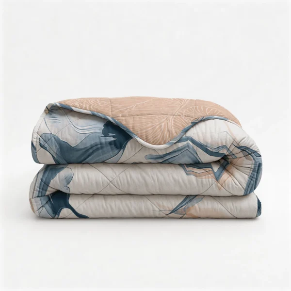 Lazy-Dekbed Glass Flower Blauw Met Kussenslopen