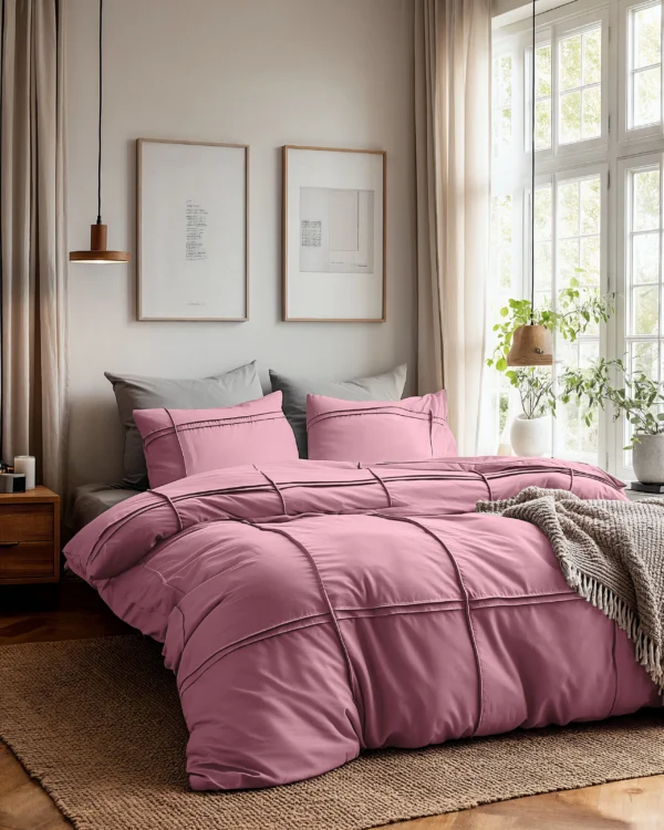 Dekbedovertrek Washed Tufted Oud Roze