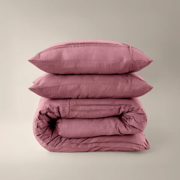 Dekbedovertrek Washed Tufted Oud Roze