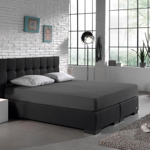 Hoeslaken Dubbel Jersey Antraciet