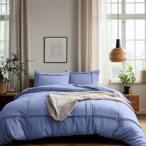 Dekbedovertrek Washed Tufted Blauw