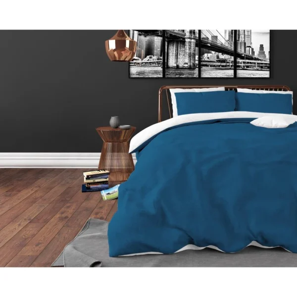 Dekbedovertrek Twin Face Navy/Wit