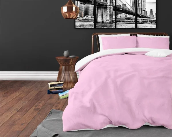 Dekbedovertrek Twin Face Roze/Wit