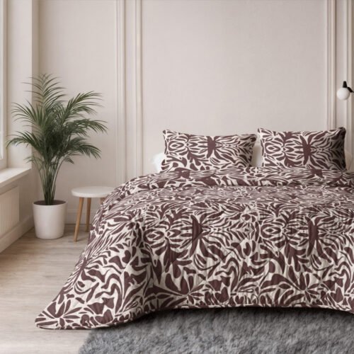 denzo lazy dekbed rood bruin met kussenslopen
