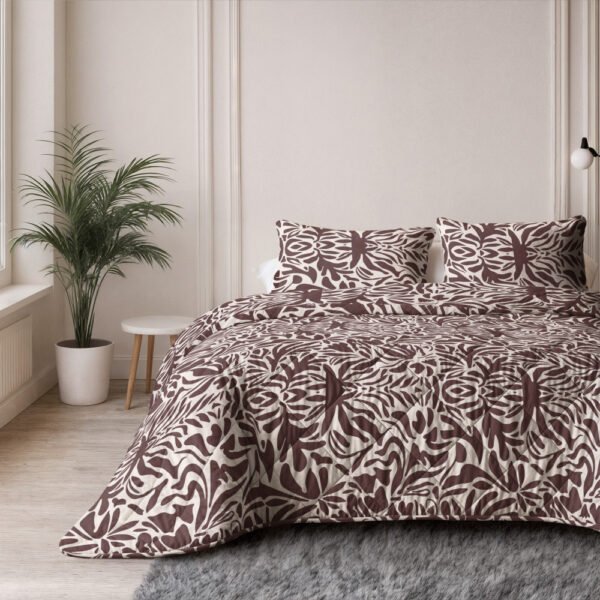 denzo lazy dekbed rood bruin met kussenslopen