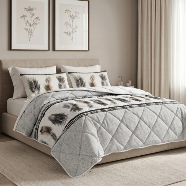 lazy dekbed feathers zand met kussenslopen